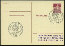 1968 (12.7.) 653 BINGEN, Sonderstempel: 100. GEBURTSTAG STEFAN GEORGE (Kopfbild) Inl.-Karte (Bo.10, Nur 12.7.) - Deutsch - Sonstige & Ohne Zuordnung