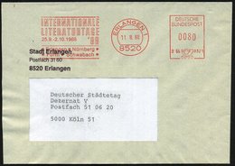 1988 (11.8.) 8520 ERLANGEN 1, Kommunaler Absender-Freistempel: INTERNAT. LITERATURTAGE '88, Kommunalbrief - Deutsche Dic - Andere & Zonder Classificatie