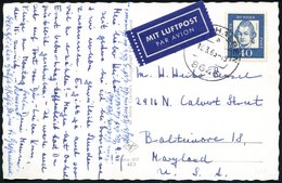 1963 (10.3.) B.R.D., 40 Pf. Lessing, EF Auf Portorichtiger Übersee-Flugpost-Ak. (gest. 8646 Nordhalben) N. USA (Mi.355 E - Other & Unclassified