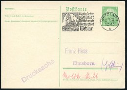 1937 (12.7.) WETZLAR 1, Maschinen-Werbestempel: ..Goethestadt, Weltbekannte Wertherstadt (Dom) Inl.-Karte (Bo.3 A , Erst - Altri & Non Classificati