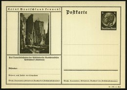 1940 Wekelsdorf (Sudetenl.), 6 Pf. Bild-Ganzsache: Wekelsdorfer Sandsteinfelsen, Von Goethe (als Geologe!) Beschrieben!, - Altri & Non Classificati