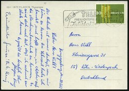 1963 SCHWEIZ, Maschinen-Werbestempel: INTERLAKEN, TELL FREILICHTSPIELE.. (Gesslers Hut) Bedarfs-Ausl.-Ak. - Friedrich Sc - Other & Unclassified