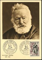 1953 (Dez.) FRANKREICH, 18 F. Victor Hugo (Theaterfigur Hernani) + Passender Sonderstempel: BESANCON (Kopfbild) Maximumk - Autres & Non Classés