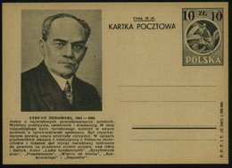 1949 POLEN, 10 Zl./  6 Zl. Bild-Ganzsache: STEFAN ZEROMSKI (1864 - 1925) Poln. Autor, 1924 Für Literatur-Nobelpreis Vorg - Sonstige & Ohne Zuordnung