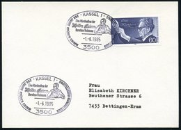 1985 (1.6.) 350 KASSEL 1, Sonderstempel: Eine Märchenfrau Der Brüder Grimm, Dorothea Viehmann (Brustbild) Inl.-Karte (Bo - Altri & Non Classificati