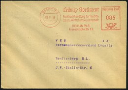 1959 (9.9.) BERLIN W 8, Absender-Freistempel: Leibnitz-Sortiment, Fachbuchhandlung.. (Leibnitz = Erfinder Der Rechenmasc - Otros & Sin Clasificación