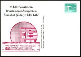 1987 (Mai) Frankfurt/ Oder, PP 10 Pf. PdR., Grün: 12. Mikroelektronik-Baueöemente-Symposium (= Computerchip Mit Schaltkr - Autres & Non Classés
