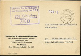 1957 (22.2.) 961 Glauchau, Viol. ZKD-Stempel: Deutsches Amt Für Meßwesen U. Warenprüfung Der DDR + 2K-Steg: GLAUCHAU (SA - Sonstige & Ohne Zuordnung