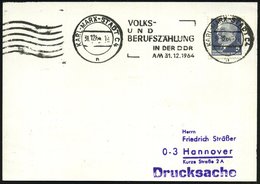 1964 (31.12.) KARL-MARX-STADT C 4, Band-Maschinen-Werbestempel: VOLKS- UND BERUFSZÄHLUNG IN DER DDR (+ 6 Wellen) Inl.-Ka - Other & Unclassified