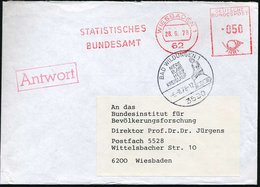 1978 (28.6.) 62 WIESBADEN 1, Absender-Freistempel: Statistisches Bundessamt, Antwort-Dienstbrief An Bundesinstitut Für B - Autres & Non Classés