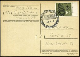 1958 B.R.D., 10 Pf. Adam Riese = Mathematiker (400. Todestag) Handwerbestempel: (13 A) STAFFELSTEIN.. = Geburtsort Riese - Other & Unclassified