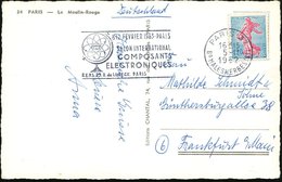 1962 (5.2.) FRANKREICH, Maschinen-Werbestempel: PARIS 37, SALON INTERNAT. COMPOSANTS ELECTRONIQUES (Globus Mit Atommodel - Sonstige & Ohne Zuordnung