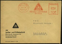 1960 (28.4.) ROSTOCK 1, Absender-Freistempel: Ikt VEB Isolier- U. Kältetechnik (Logo) Motivgleicher Firmenbrief - Meteor - Sonstige & Ohne Zuordnung