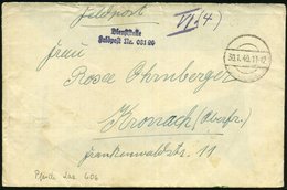 1940 (30.1.) DEUTSCHES REICH, Stumme 1K-Brücke = Tarnstempel (Westfron) + Briefstempel: Feldpost Nr. 08120 = Heeres-Pfer - Other & Unclassified