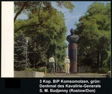1970 UdSSR, 3 Kop. Bild-Ganzsache Komsomolzen, Grün: Denkmal Des Kavallerie-Generals Budjonny (Rostow Am Don) Ungebr. -  - Other & Unclassified