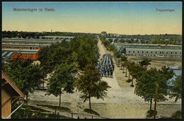 1915 (1.9.) MUNSTER (LAGER), 1K-Brücke = Hauspostamt Truppenübungsplatz + Hs. Abs., Color-Feldpost-Foto-Ak.: Munsterlage - Other & Unclassified