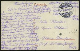 1917 (5.8.) MUNSTER (LAGER), 1K-Brücke = Hauspostamt Truppenübungsplatz + Hs. Abs., Color-Feldpost-Foto-Ak.: Munsterlage - Andere & Zonder Classificatie
