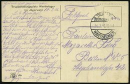 1916 (11.2.) WARTHELAGER TRUPPEN=ÜBUNGSPLATZ, 1K-Brücke = Hauspostamt Truppenübungsplatz, S/ W.-Feldpost-Foto-Ak.: Warth - Autres & Non Classés