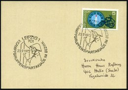 1972 (23.9.) 701 LEIPZIG 1, Sonderstempel: V. KAMPFGRUPPENSPARTAKIADE IM BEZIRK (Kampfgruppen-Soldat) Inl.-Karte - Natio - Other & Unclassified