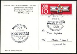 1970 (8.10.) 301 MAGDEBURG 1, Sonderstempel: MANÖVER WAFFENBRÜDERSCHAFT = Manöver Des "Warschauer Paktes" , Passende EF  - Otros & Sin Clasificación