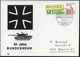 1986 (6.10.) 6252 DIEZ, Sonderstempel: 30 Jahre 5. Panzerdivision Auf PU 35 Pf. Burgen: 30 Jahre BUNDESWEHR (Mi.PU 250/  - Andere & Zonder Classificatie