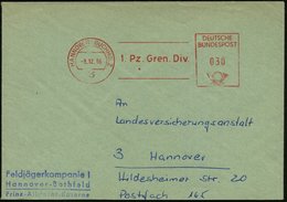 1966 (9.12.) 3 HANNOVER-BUCHHOLZ, Absender-Freistempel: 1. Pz. Gren. Div. + Briefstempel: Feldjägerkompanie 1.., Orts-Di - Altri & Non Classificati