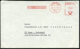 1972 (1.3.) 54 KOBLENZ, Absender-Freistempel: BUNDESWEHR; RS: Abs.-Vordruck: Bundesamt Für Wehrtechnik U. Beschaffung, D - Altri & Non Classificati