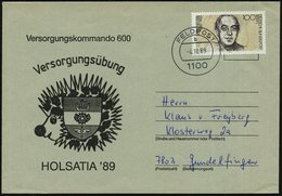 1989 (4.10.) B.R.D., 1K-Segment: 1100 FELDPOST Auf Feldpost-Sonderumschlag: Versorgungsübung HOLSATIA '89 (Igel, Wappen) - Altri & Non Classificati