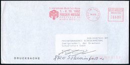 1992 (14.9.) ÖSTERREICH, Absender-Freistempel: RIED IM INNKREIS, 3. Internat. Musik-Fach-Messe.. , Nachgesandter Ausl.-B - Autres & Non Classés