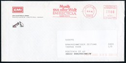 1995 50823 KÖLN 30, Absender-Freistempel: Musi Aus Aller Welt EMI ELECTROLA BHMH Auf Firmenbrief Mit Logo: Hund Vor Gram - Autres & Non Classés