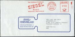 1981 8000 MÜNCHEN 86, Absender-Freistempel: INTERNAT. SIEGEL MUSIC Auf Firmenbrief: SIEGEL-MUSIKVERLAGE - Musikverlage / - Andere & Zonder Classificatie