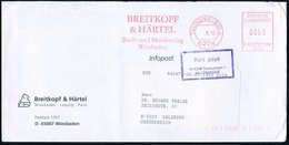 1993 6204 BREITKOPF & HÄRTEL, Buch- U. Musikverlag Wiesbaden Au Ausl.-Firmenbrief Mit Firmenlogo: Bär + PP-Stempel = Ver - Other & Unclassified