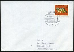 1968 (26.7.) 1 BERLIN 12, Sonderstempel: NEW ORLEANS, 8. Deutsch-Amerikan. VOLKSFEST = Jazzmusiker, Ortsbrief (Bo.1444)  - Autres & Non Classés