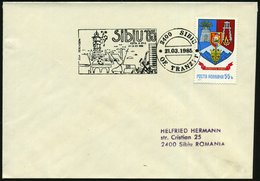 1985 (21.3.) RUMÄNIEN, Fahnen-Werbestempel: 2400 SIBIU, Sibiu '85 = Jazz-Festival (Klavier-Tastatur, Saxophon Etc., Inl. - Other & Unclassified