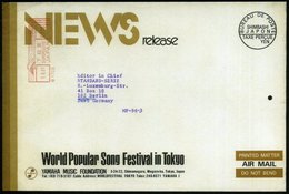 1981 JAPAN. Absender-Freistempel: Shimomeguro Auf Gr. Firmen-Reklamebrief: NEWS Release Worls Popular Song Festival In T - Otros & Sin Clasificación