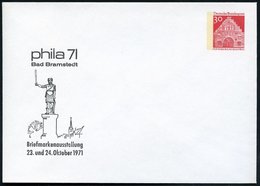 1971 Bad Bramstedt, PU 30 Pf. Flensburg: Phila 71 = Rolands-Denkmal, Ungebr. (Mi.PU 33/18) - Minnesänger & Rolandslied / - Autres & Non Classés