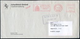 1992 (18.8.) 7070 SCHWÄBISCH GMÜND 1, Absender-Freistempel: EUROP. KIRCHENMUSIK..1992 (Kirche) Kommunalbrief - Musik-Fes - Other & Unclassified