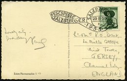 1955 (29.8.) ÖSTERREICH, Fahnen-Werbenstempel: SALZBURG, SALZBURGER FESTSPIELE, Bedarfs-Ausl.-Ak.: Salzburg - Musik-Fest - Other & Unclassified