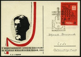 1962 (8.11.) POLEN, Sonderstempel: POZNAN 9, 4. Internat. Wettbewerb Im. H. Wieniawski (Cello) Auf Entspr. Sonderkarte M - Otros & Sin Clasificación