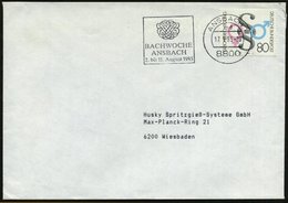 1985 8800 ASCHAFFENBURG 1, Maschinen-Werbestempel: BACHWOCHE 2. Bis 11. August (Bach-Monogramm) Bf. Kl. Eckriß, Bedarfsb - Altri & Non Classificati