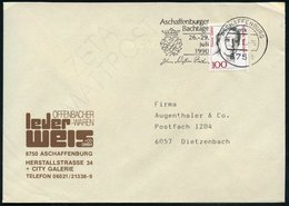 1990 8750 ASCHAFFENBURG 1, Maschinen-Werbestempel: Aschaffenburger Bachtage, 26.-29. Juli (Bach-Monogramm) Firmenbrief - - Sonstige & Ohne Zuordnung