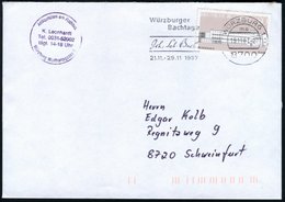 1987 (19.11.) 8700 WÜRZBURG 1, Maschinen-Werbestempel: Würzburger Bachtage.. 21.11.-29.11. 1987 (Bach-Faksimile) Bedarfs - Other & Unclassified