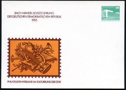 1985 D.D.R., PP 10 Pf. PdR., Grün: BACH-HÄNDEL-SCHÜTZ-EHRUNG DER DDR (Lyra, 2 Blasinstrumente, Notenblätter) Ungebr. (Mi - Other & Unclassified