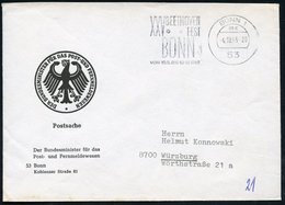 1965 (4.10.) 53 BONN 1, Maschinen-Werbestempel: XXV. BEETHOVEN FEST.. Auf Portofreiem Minister-Dienstbrief: DER BUNDESMI - Autres & Non Classés