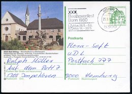 1980 (25.9.) 5300 BONN 1, Maschinen-Werbestempel: XXX. Beethovenfest.. 1980, Bedarfskarte (Bo.541 A I = UB "mc") - Ludwi - Otros & Sin Clasificación