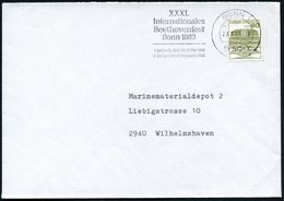 1983 5300 BONN 1, Maschinen-Werbestempel: XXXI. Beethovenfest.. 1983, Bedarfsbrief (Bo.620 A II = UB "mf") - Ludwig Van  - Otros & Sin Clasificación