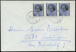 1970 B.R.D., 10 Pf. L. V. Beethhoven, 3 Stück Reine MeF (Gest. 43 ESSEN 17) Bedarfsbrief (Mi.616 MeF) - Ludwig Van Beeth - Sonstige & Ohne Zuordnung