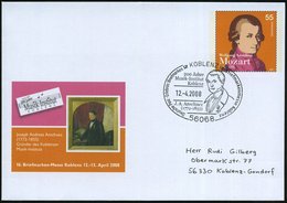 2008 (12.4.) 56068 KOBLENZ, Sonderstempel: 200 Jahre Musik-Institut Koblenz, J. A. Anschuetz.. (Brustbild Anschuetz) Auf - Altri & Non Classificati