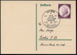 1941 (5.12.) WIEN, 6 + 4 Pf. "150. Todestag W. A. Mozart" (Mi.810 EF) + Passender Sonderstempel: WIEN..Mozart Woche (Lyr - Otros & Sin Clasificación