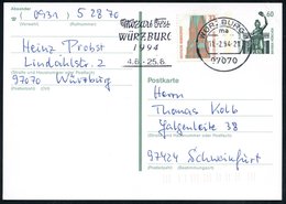 1994 (11.2.) 8700 WÜRZBURG 1, Maschinen-Werbestempel: Mozart Fest.. 1994, Bedarfskarte - Wolfgang Amadeus Mozart - Altri & Non Classificati